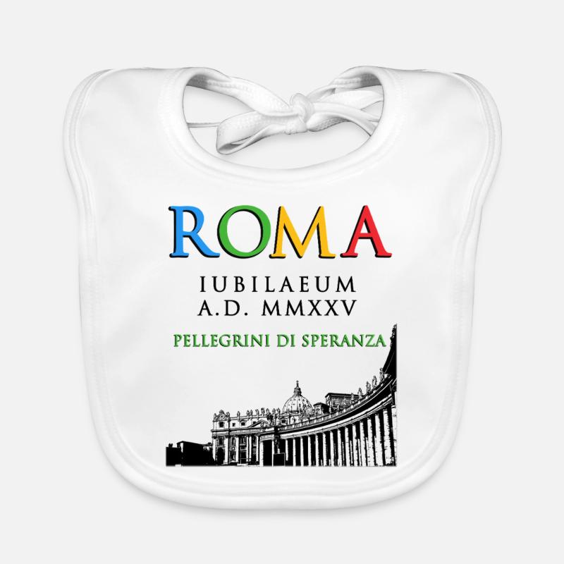 Rome 2025 Jubilé Pèlerins de l’Espérance, classique Bavoir bio Bébé