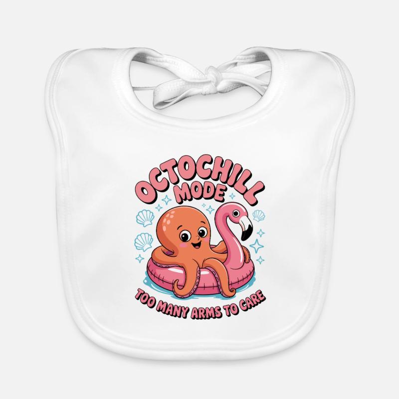Octochill, mignon design de pieuvre Bavoir bio Bébé