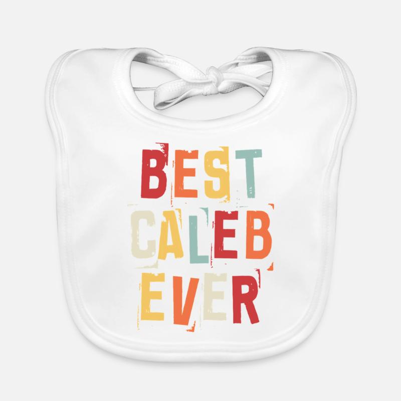 Best Caleb Ever Vorname Retro Text Geschenk Baby Bio-Lätzchen