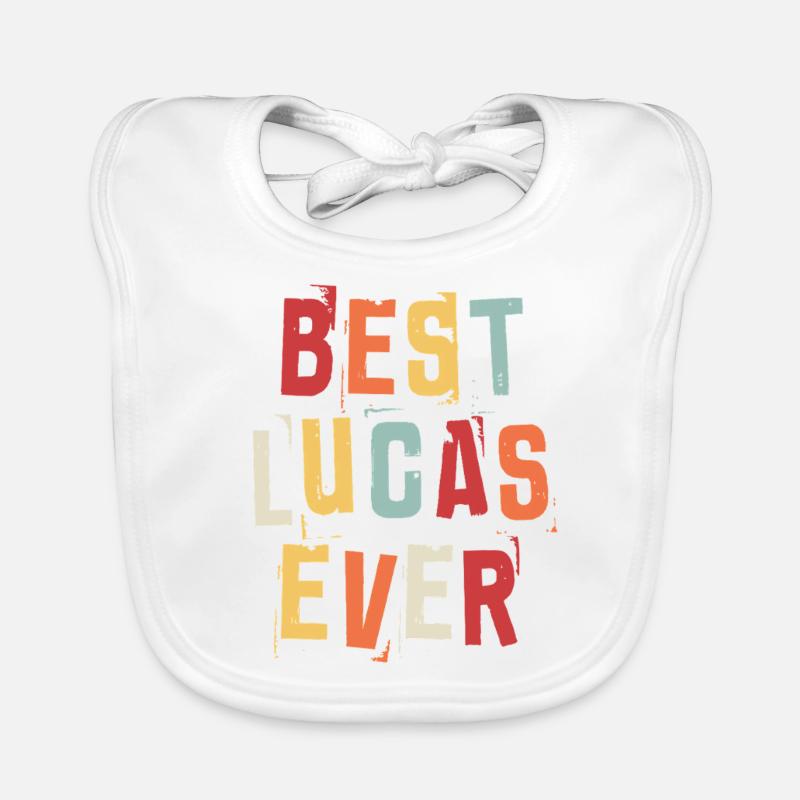 Best Lucas Ever First Name Retro Text Gift Organic Baby Bibs