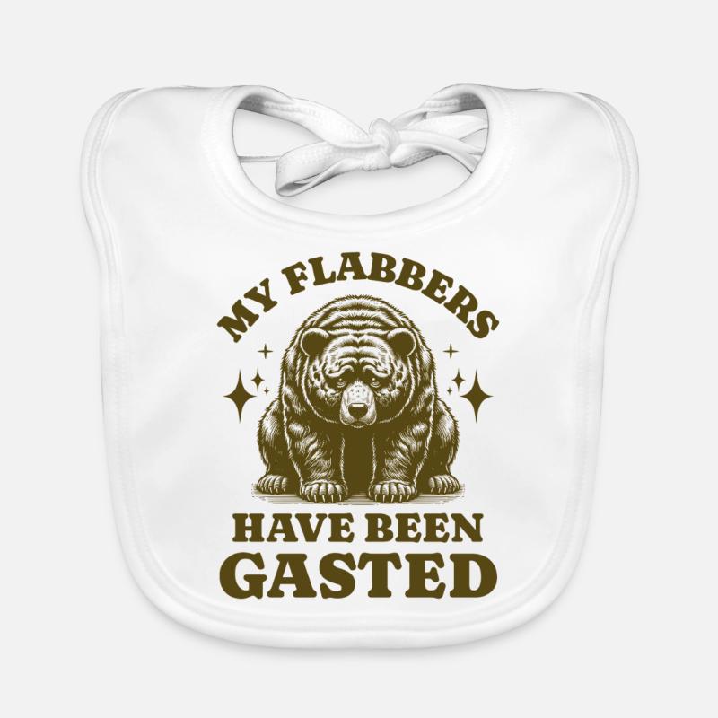 My Flabbers Have Been Gasted Sad Bear Funny Phrase Organic Baby Bibs