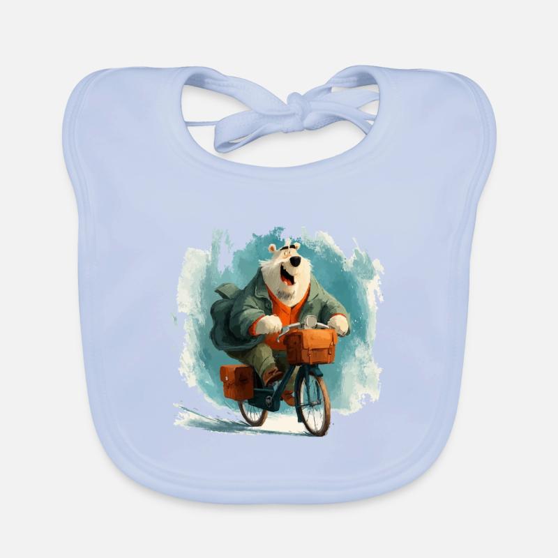 Drôle d’ours avec vélo Bavoir bio Bébé
