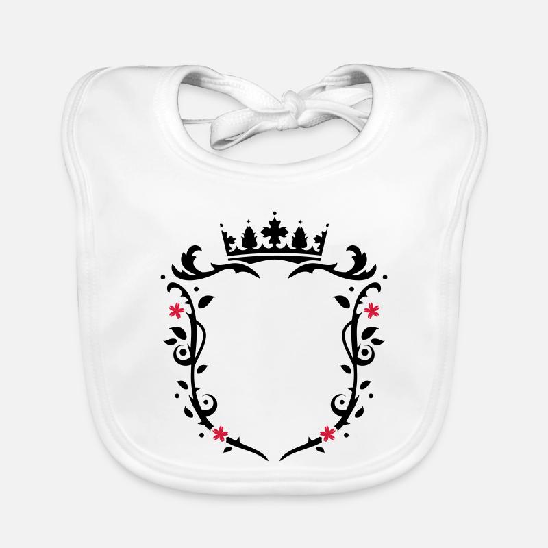 florales Wappen mit Krone Baby Bio-Lätzchen