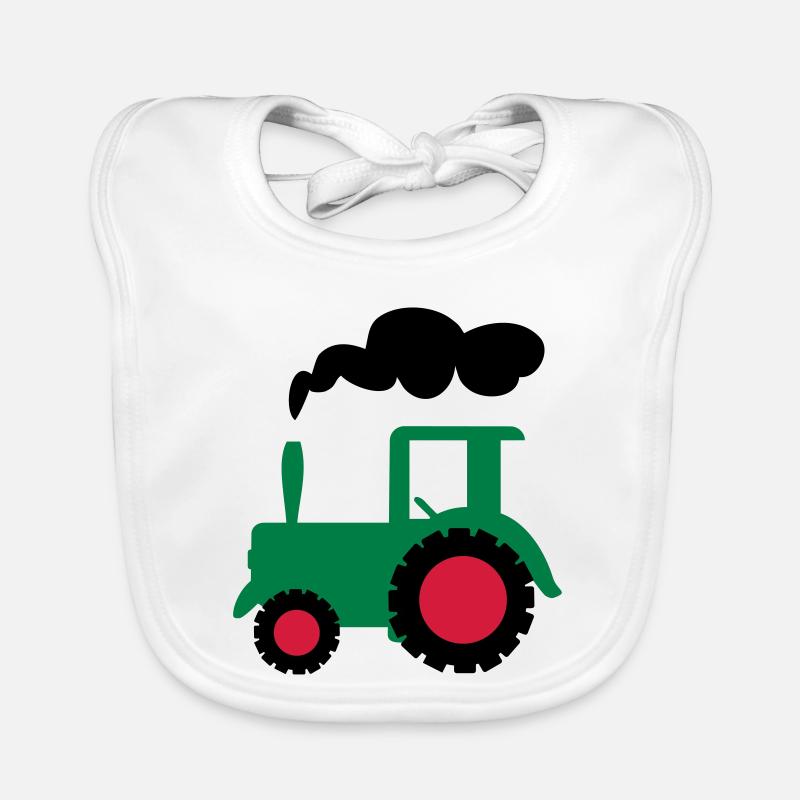 traktor trecker landwirtschaft - Baby Bio-Lätzchen - Weiß