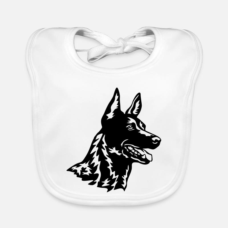Hollandse Herder head Organic Baby Bibs