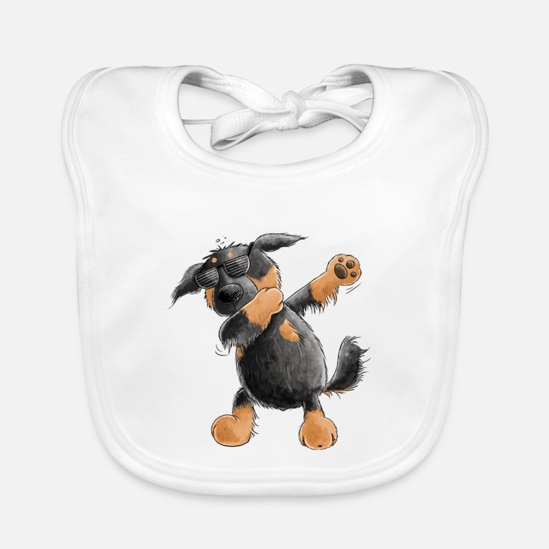 Hovawart Dab Dance Comic I Dabbender Hund Baby Bio-Lätzchen
