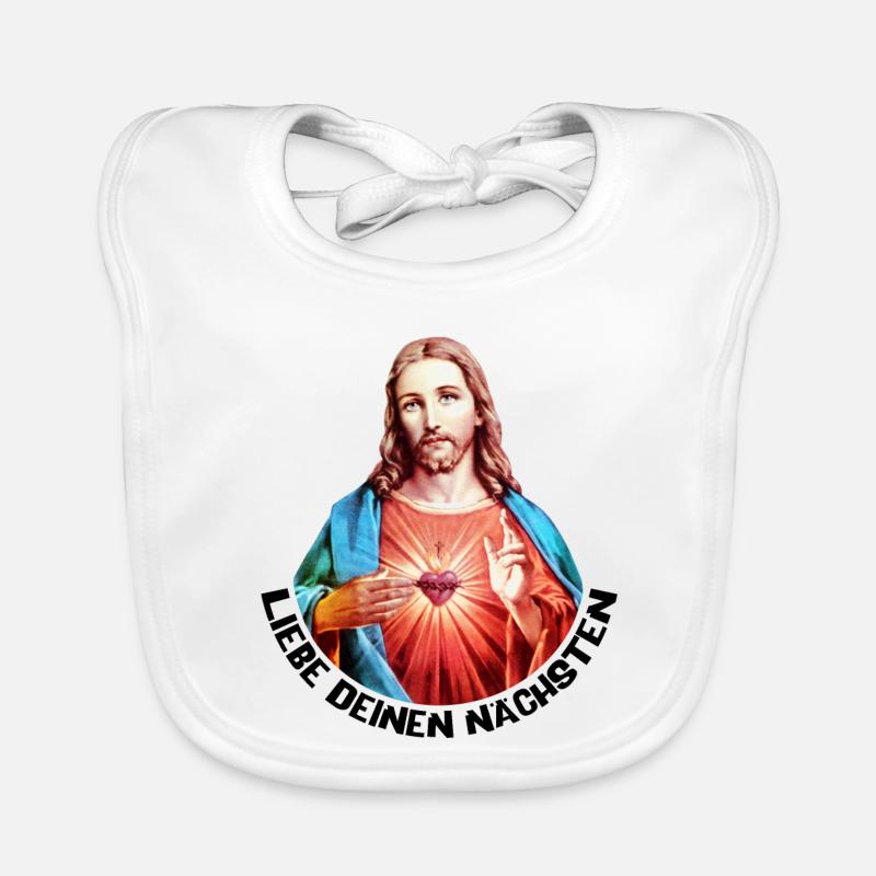 Love Your Neighbor Jesus Left Hand Blessing Organic Baby Bibs