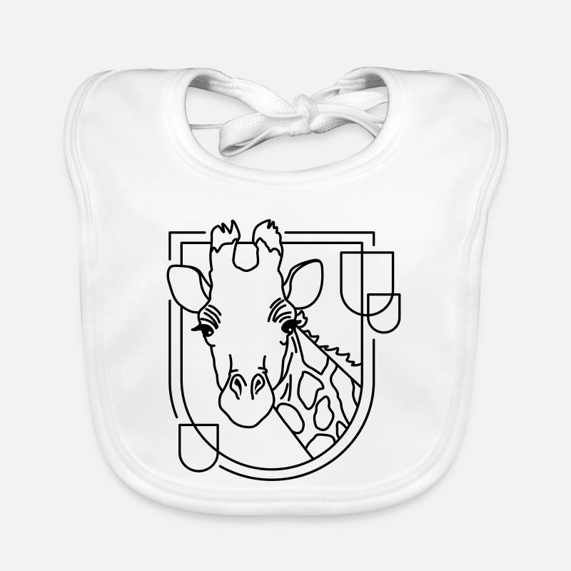 Girafe en forme géométrique - Conception d’art au trait Bavoir bio Bébé