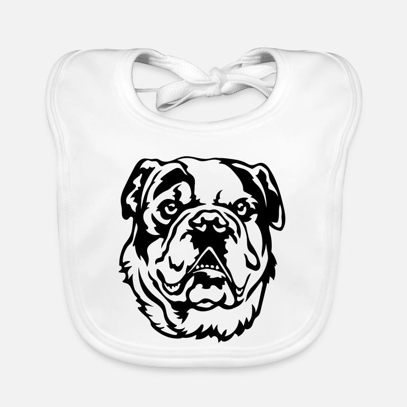 Tête de bouledogue continental Bavoir bio Bébé