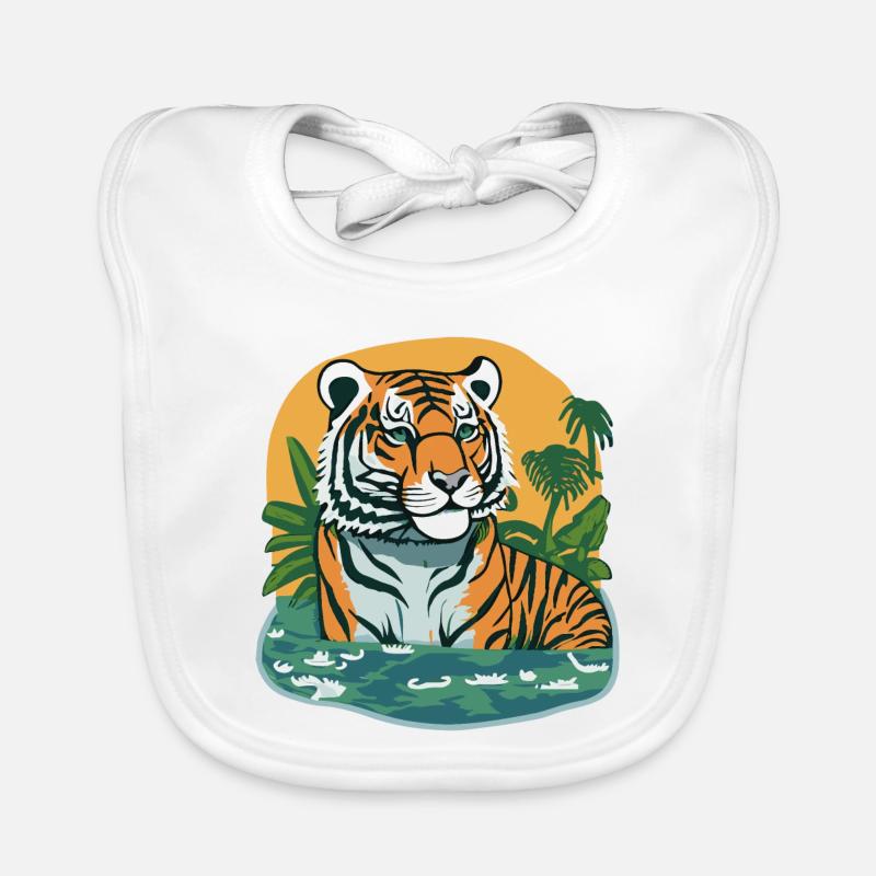 Jungle imprimée tigre Bavoir bio Bébé