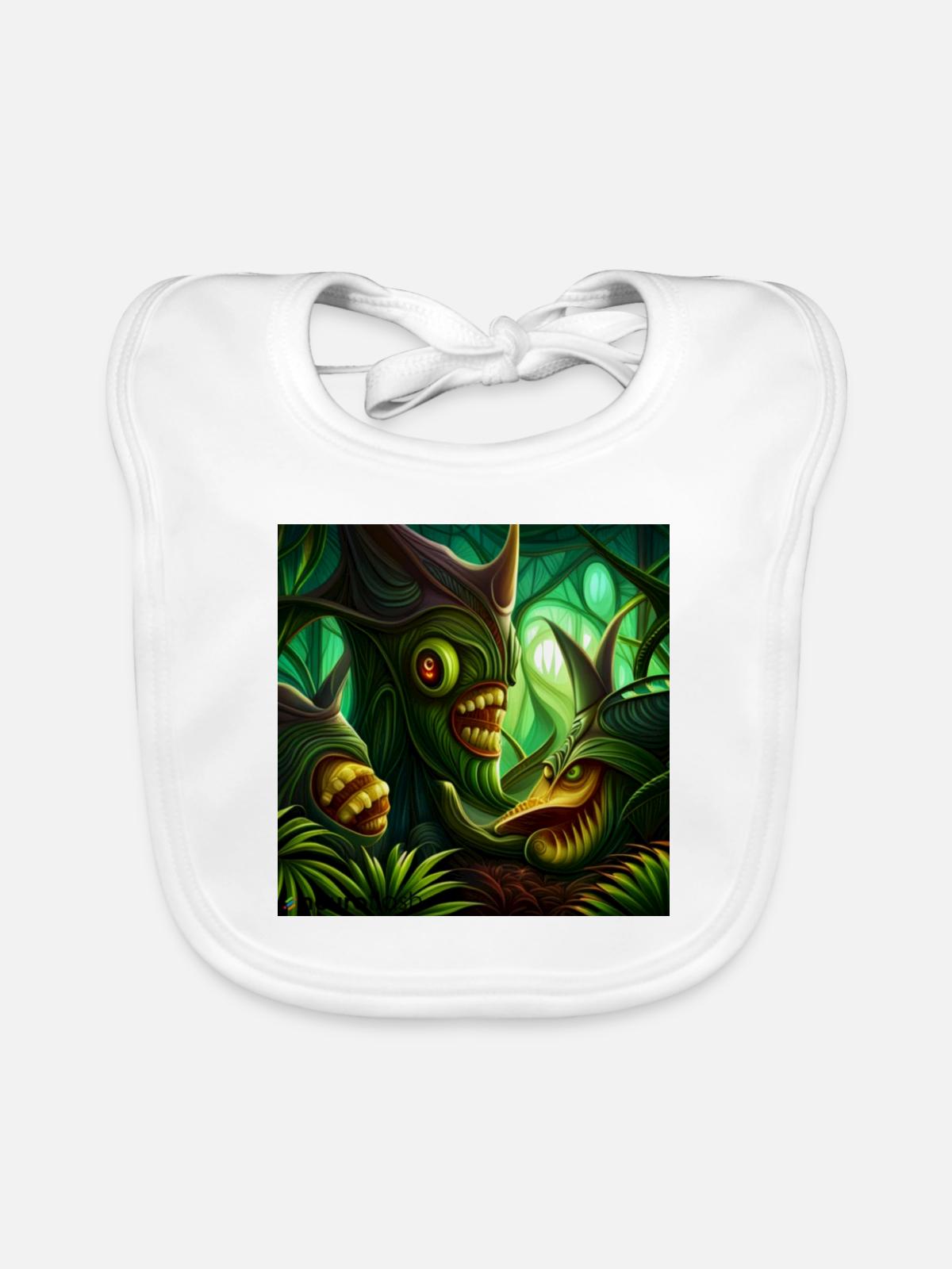 Horror jungle - Baby Bio-Lätzchen - Weiß - Vorne