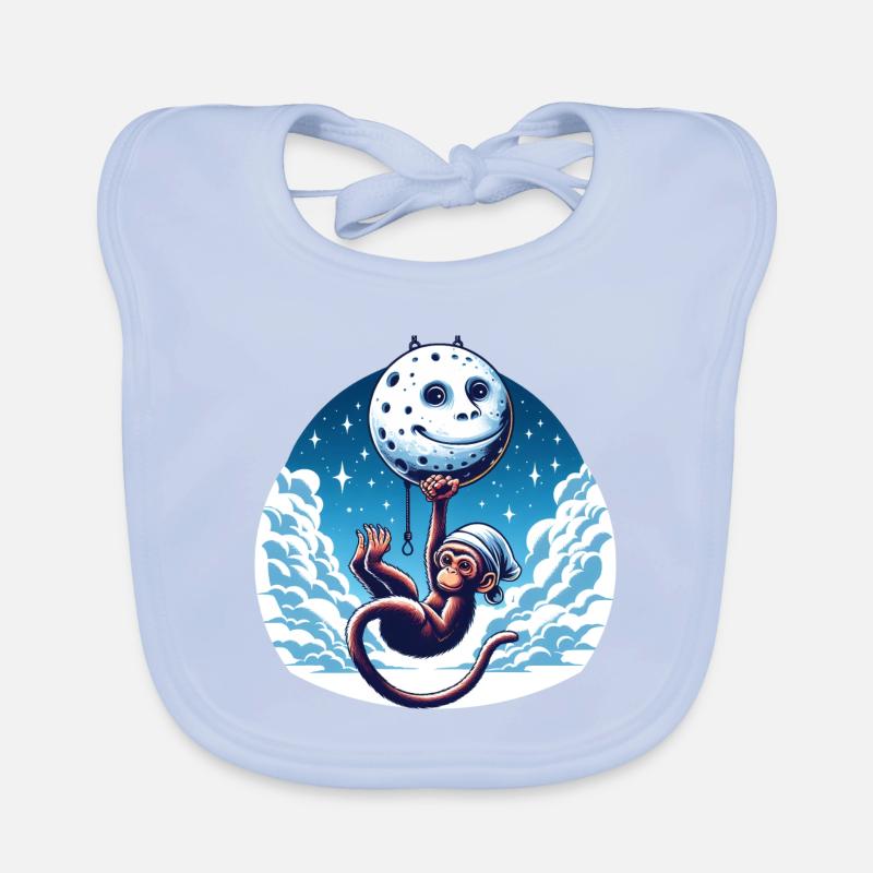 Monkey Moon Funny Animals Organic Baby Bibs