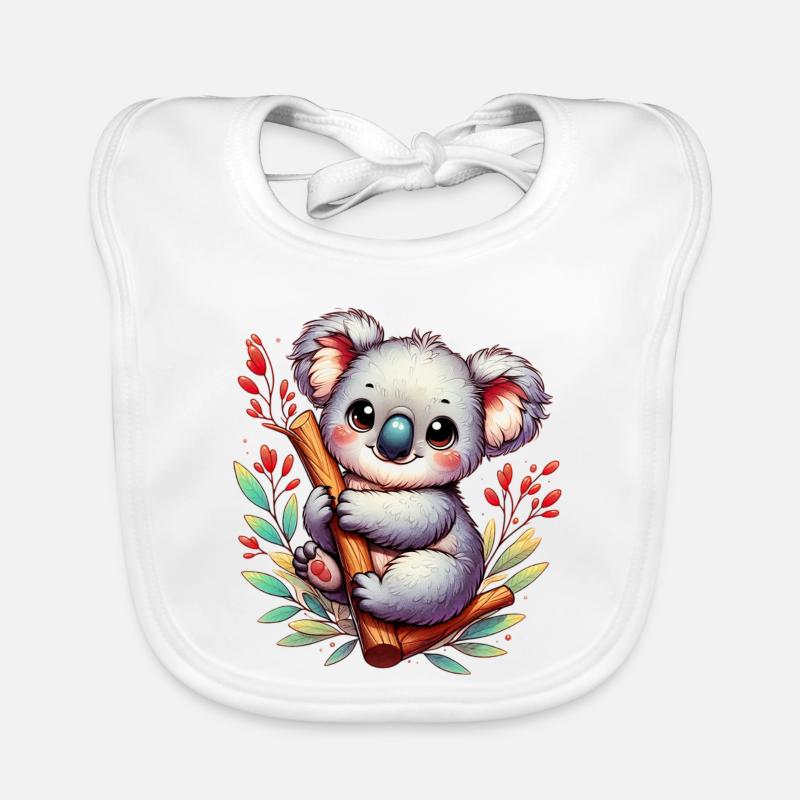 Koala - Baby Bio-Lätzchen - Weiß