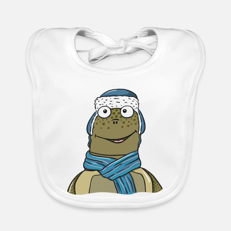 Schildkröte im Winter Baby Bio-Lätzchen