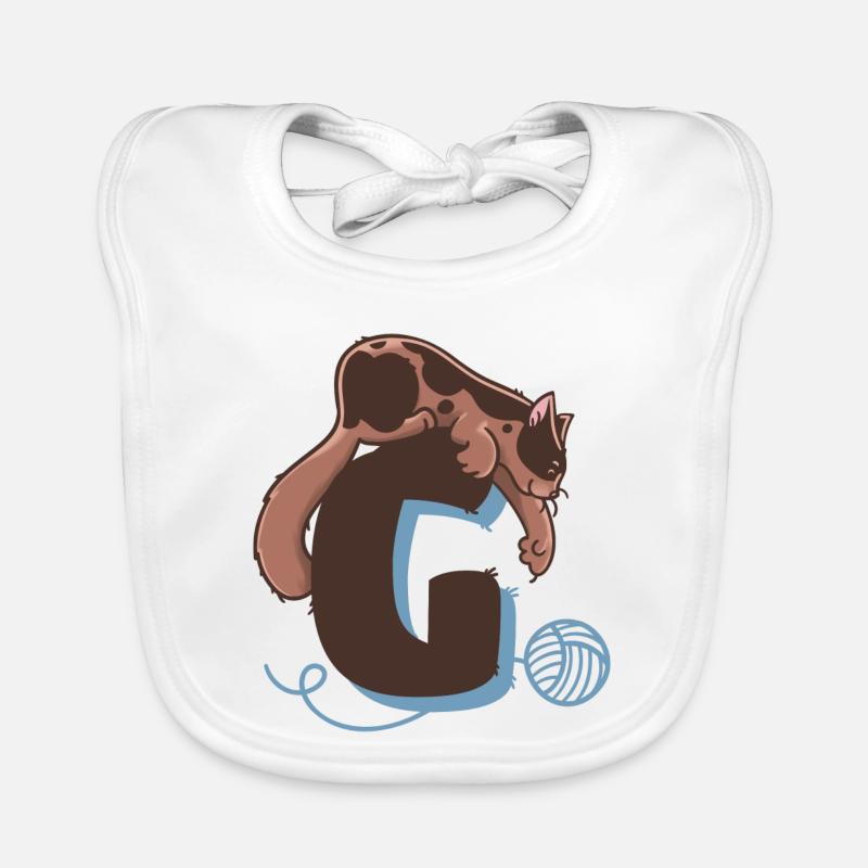 Cat Letter G Organic Baby Bibs