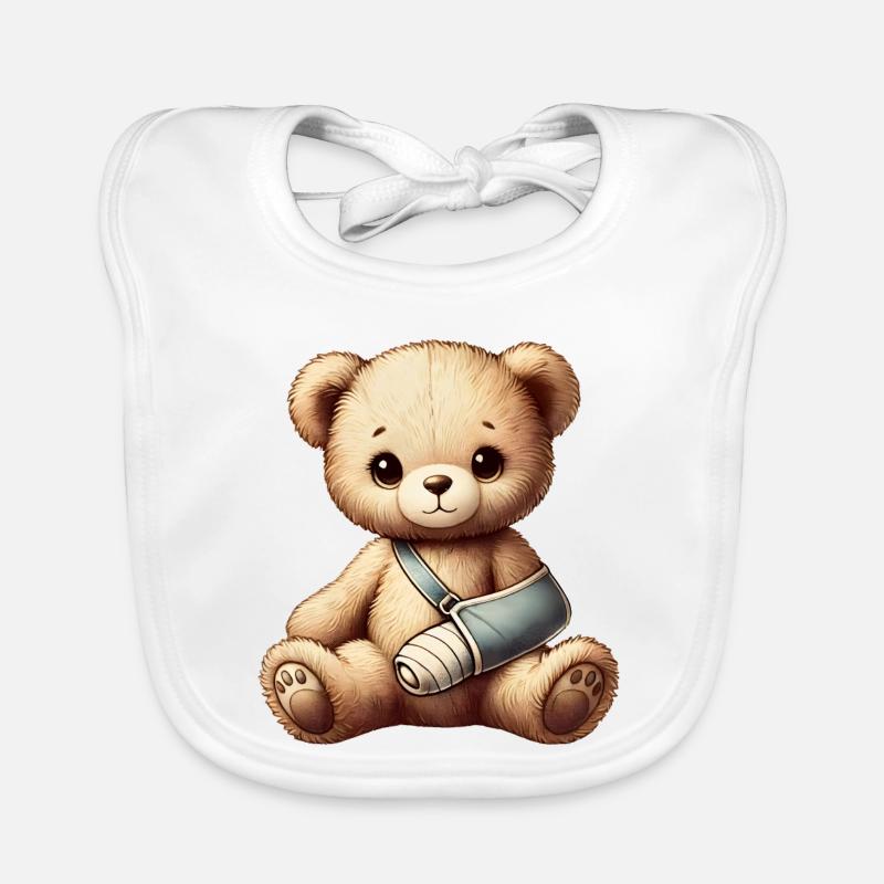 heartwarming teddy bear as a comforter Organic Baby Bibs