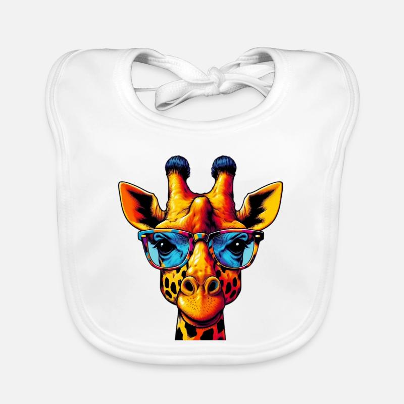 Giraffe - Baby Bio-Lätzchen - Weiß