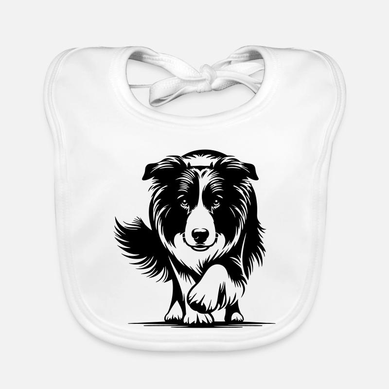Border Collie Bavoir bio Bébé