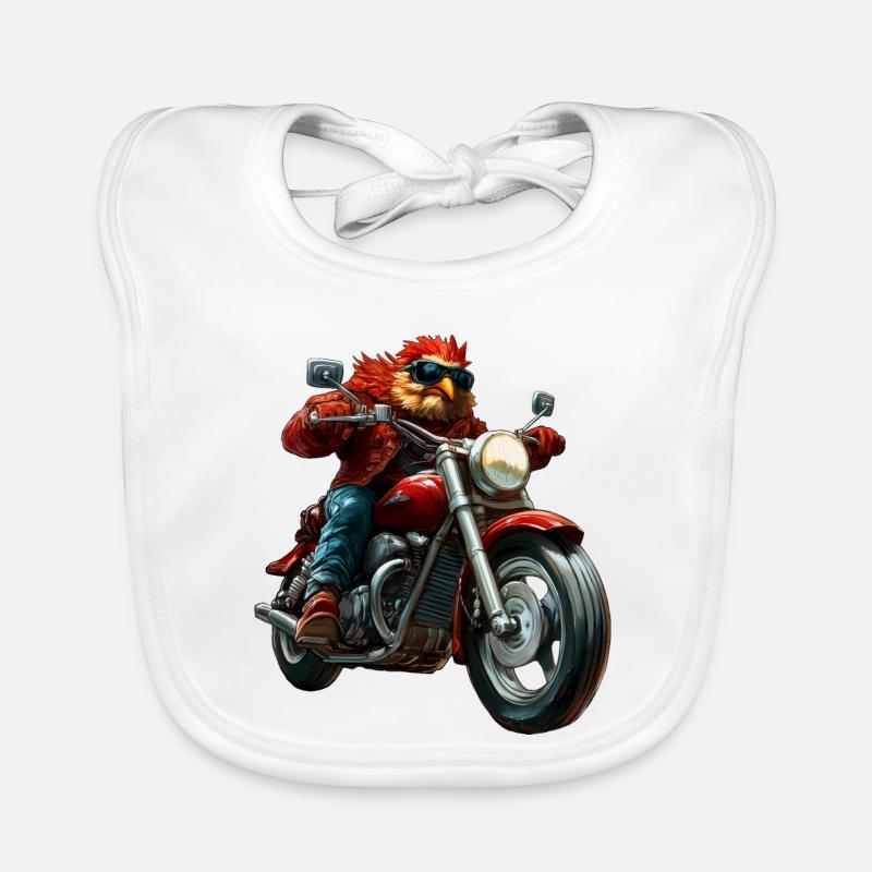 Hühner Motorrad Baby Bio-Lätzchen