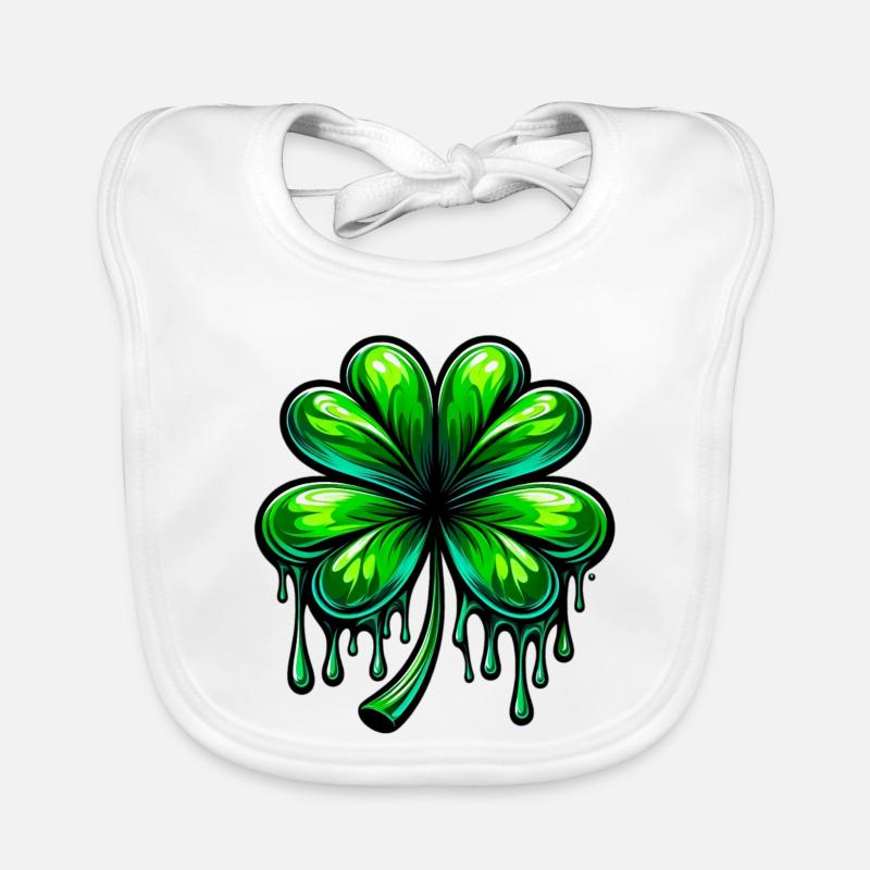 Four-leaf clover Organic Baby Bibs