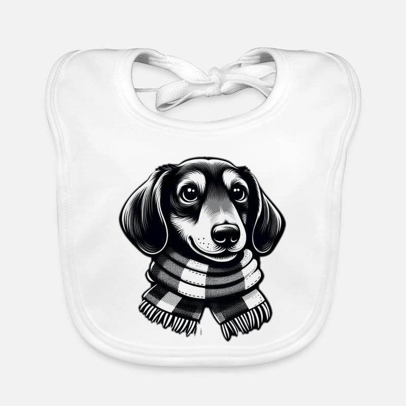 Teckel avec écharpe Bavoir bio Bébé