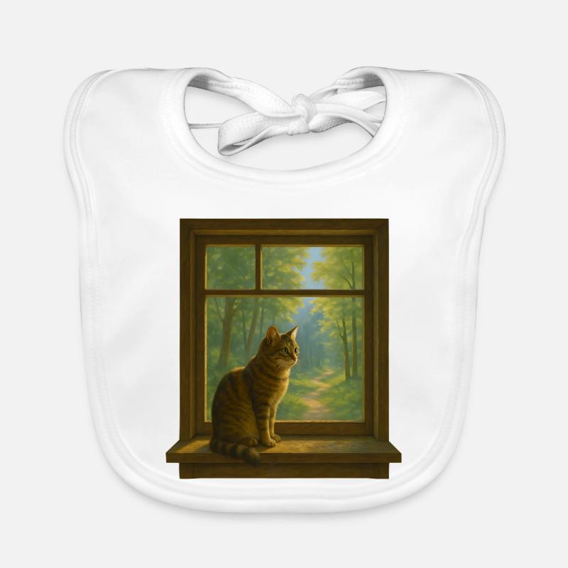 Chat à la fenêtre Bavoir bio Bébé