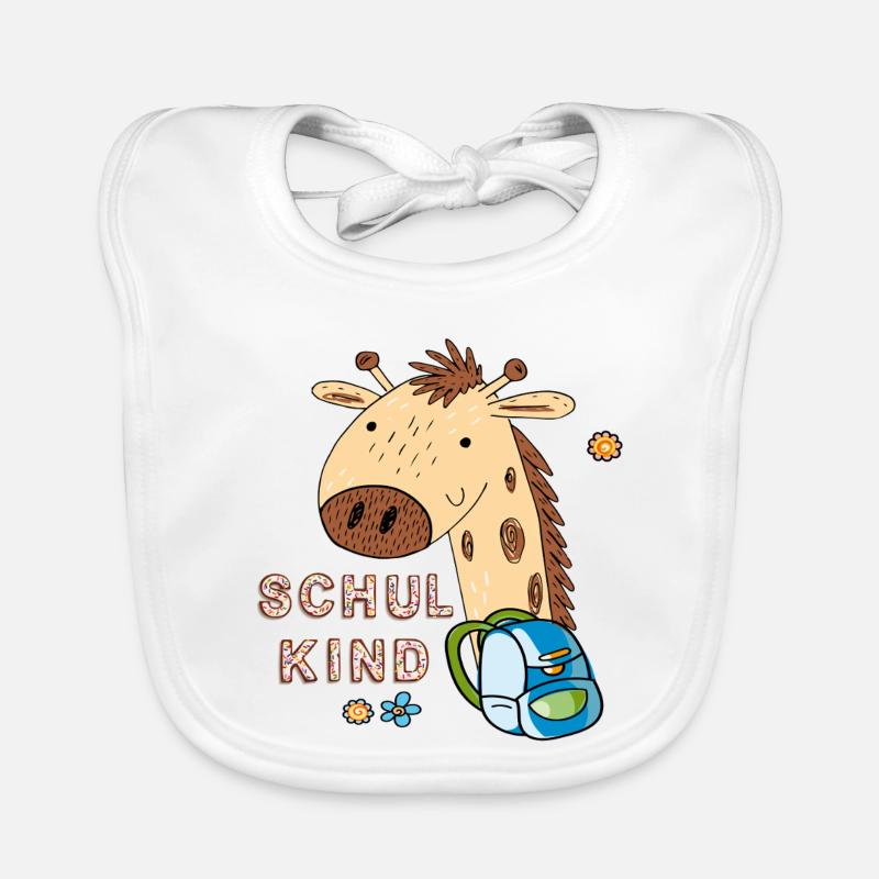 Cute Giraffe Back to School Design Organic Baby Bibs