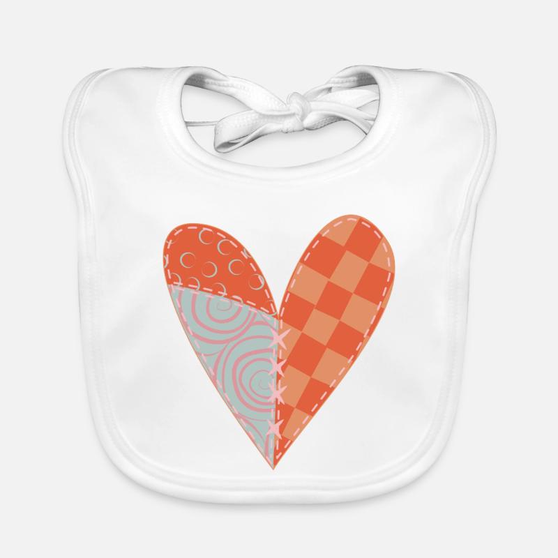Patchwork Herz Nr 5 Baby Bio-Lätzchen