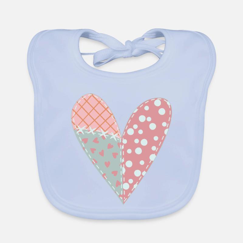 Patchwork Herz Nr. 6 Baby Bio-Lätzchen