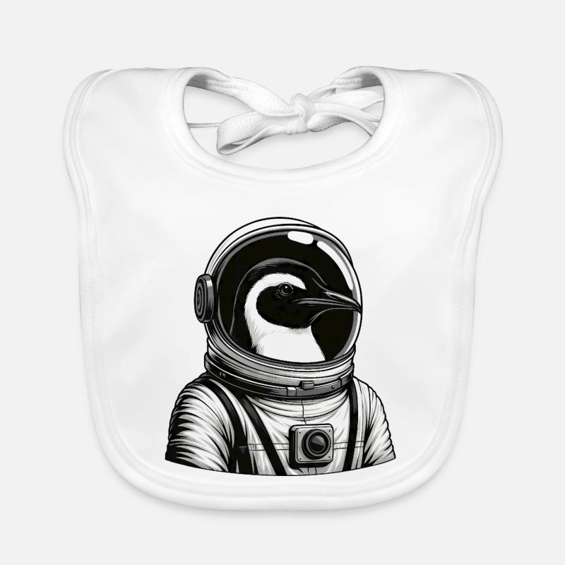 Proud Penguin Astronaut Space Galaxy Hero Organic Baby Bibs