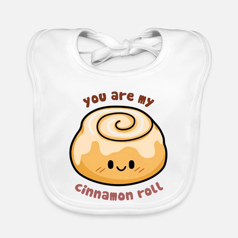 Cute Cinnamon Roll Quote Organic Baby Bibs
