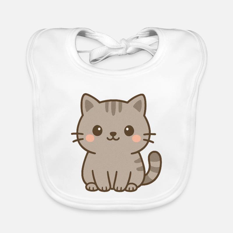Mignon chaton gris Bavoir bio Bébé