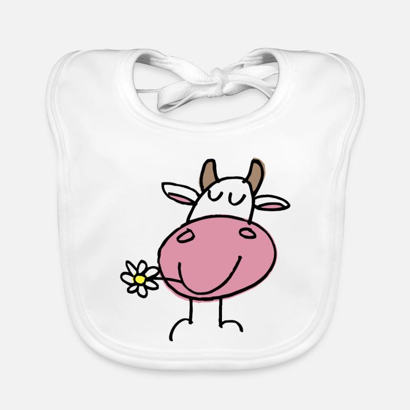 Vache Joyeuse et Fleur Délicate Bavoir bio Bébé