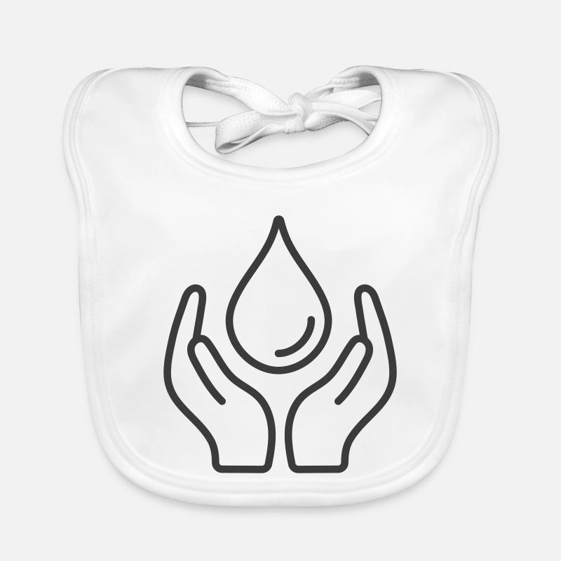 Mains protégeant Goutte d’eau Icône Logo Bavoir bio Bébé