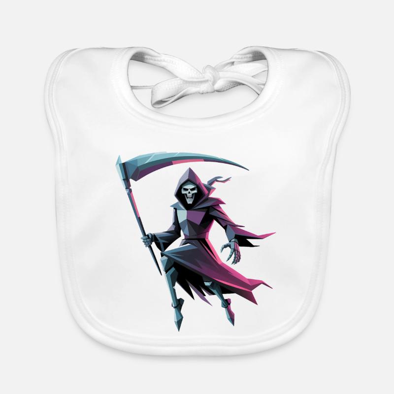 Death Reaper - Cool Low Poly Logo Organic Baby Bibs