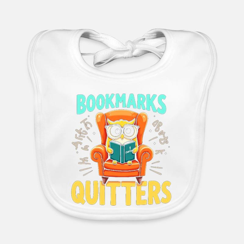 Eule Leser im Sessel Lesezeichen Baby Bio-Lätzchen