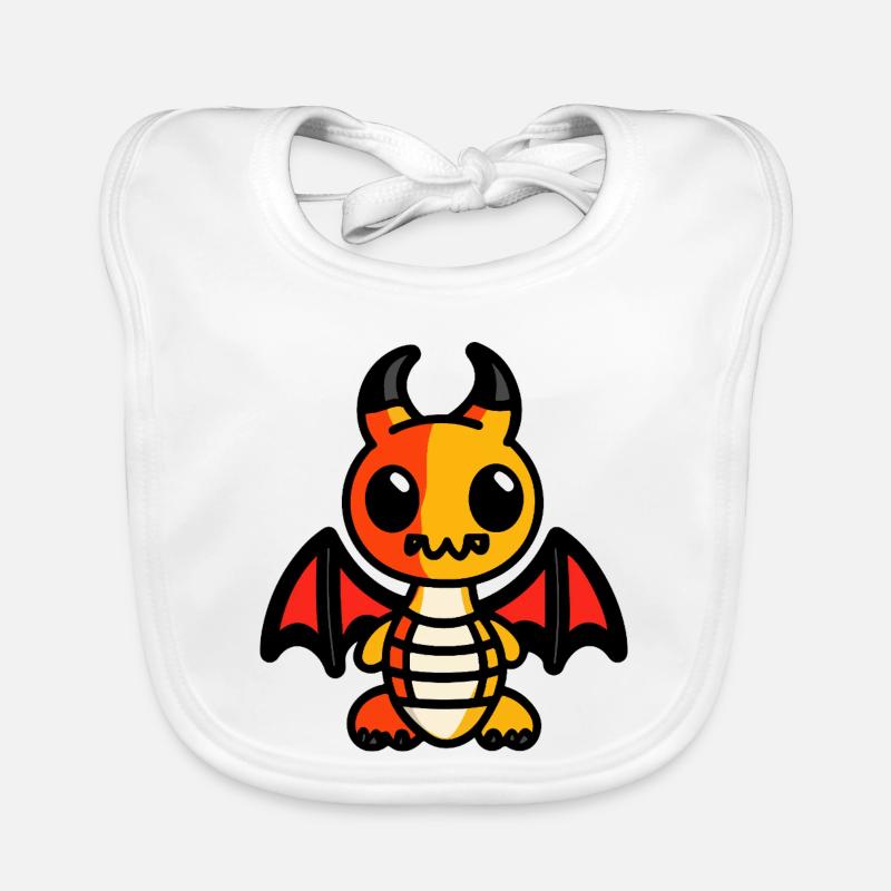 Drache Halloween Zombie - Baby Bio-Lätzchen - Weiß