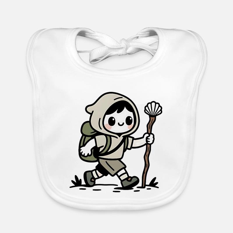 Pilgrim on the Camino de Santiago Organic Baby Bibs