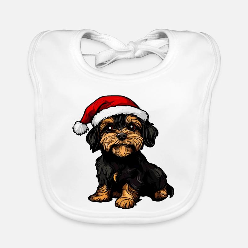 Hund Weihnachtsmann Baby Bio-Lätzchen