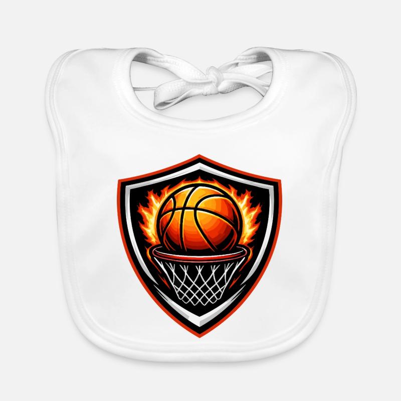 Basketball Crest Organic Baby Bibs