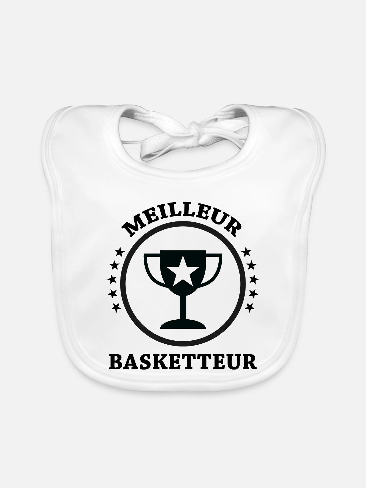 Meilleur Basketteur - Bavoir bio Bébé - blanc - Devant