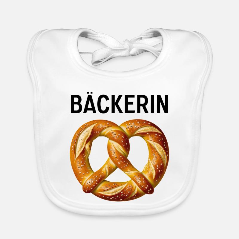 Baker Costume Pretzel Profession Bakery Carnival Organic Baby Bibs