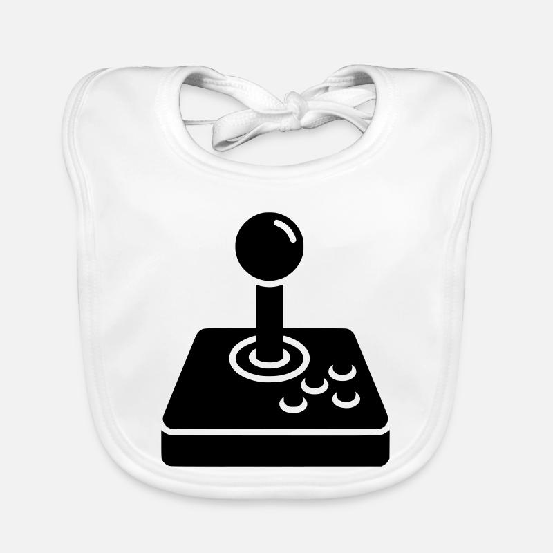 Retro Joystick Arcade Icon Organic Baby Bibs