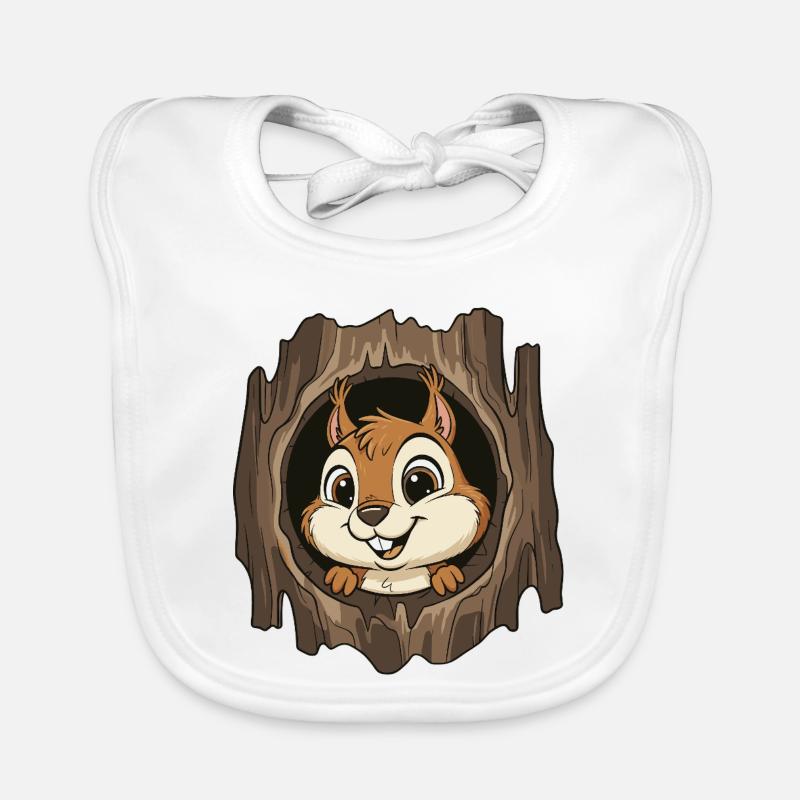 Waldchipmunk im Baumloch Baby Bio-Lätzchen