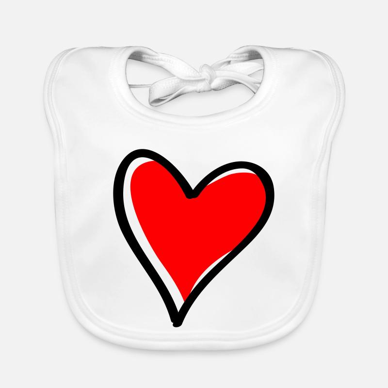 Rotes Herz Minimal-Icon Baby Bio-Lätzchen