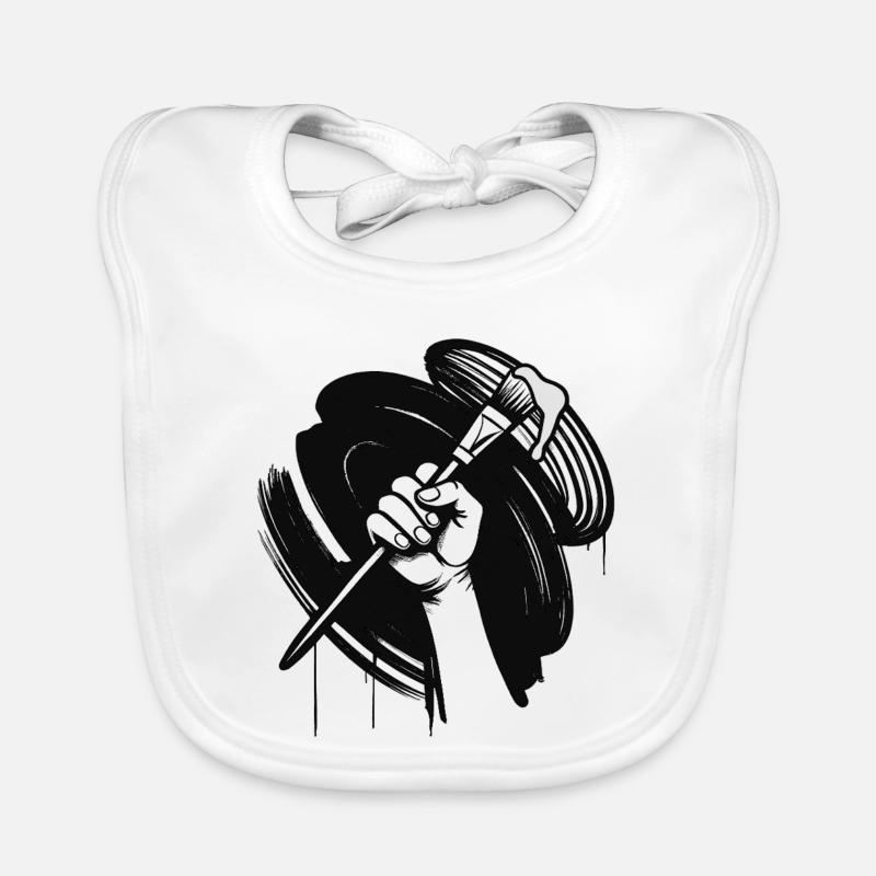 PAINT IT BLACK - black & white Organic Baby Bibs
