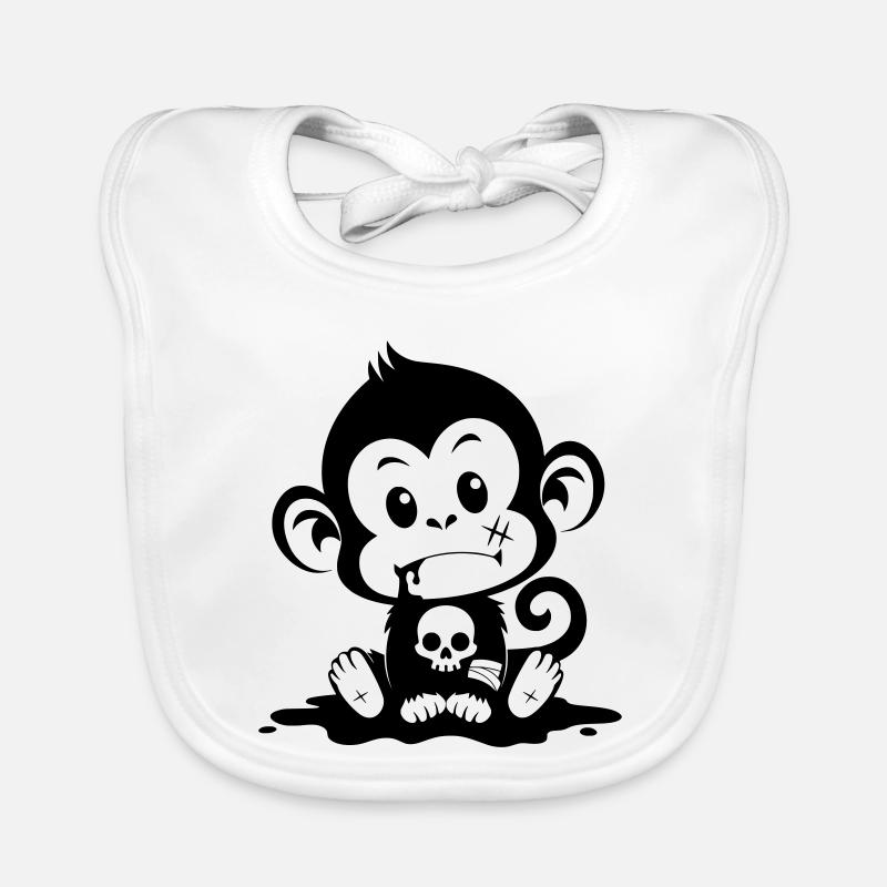 Singe mignon dans un style inquiétant Bavoir bio Bébé