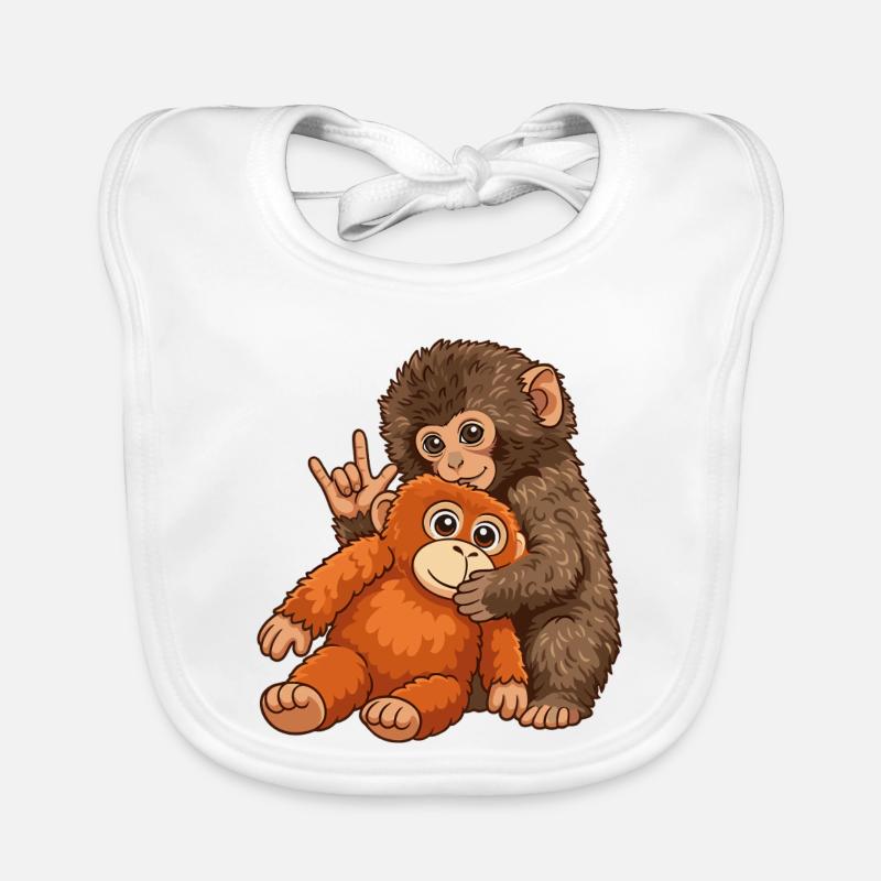 Monkey Punch Affe Süß Geschenk Baby Bio-Lätzchen
