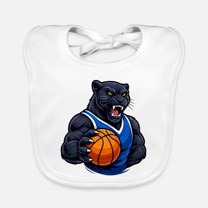 Panthère avec un motif de basket Bavoir bio Bébé