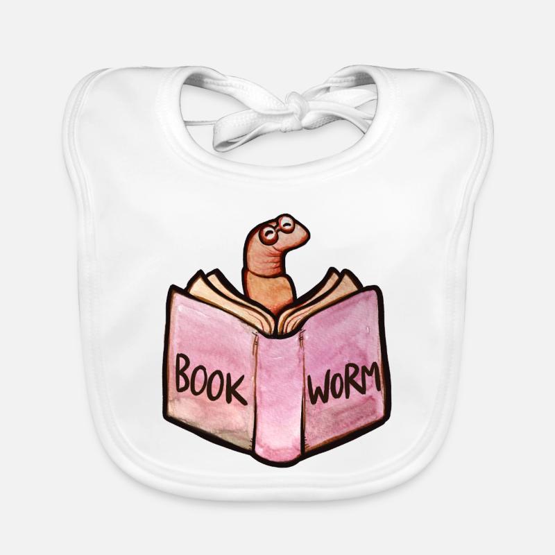Bookworm Reader: Pink Open Book Baby Bio-Lätzchen